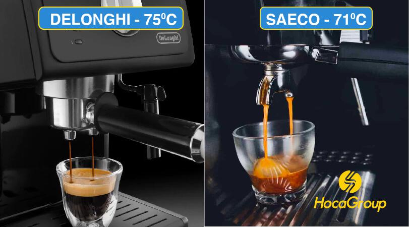 Cà phê espresso mà hai  thương hiệu Delonghi Vs Saeco này pha ra